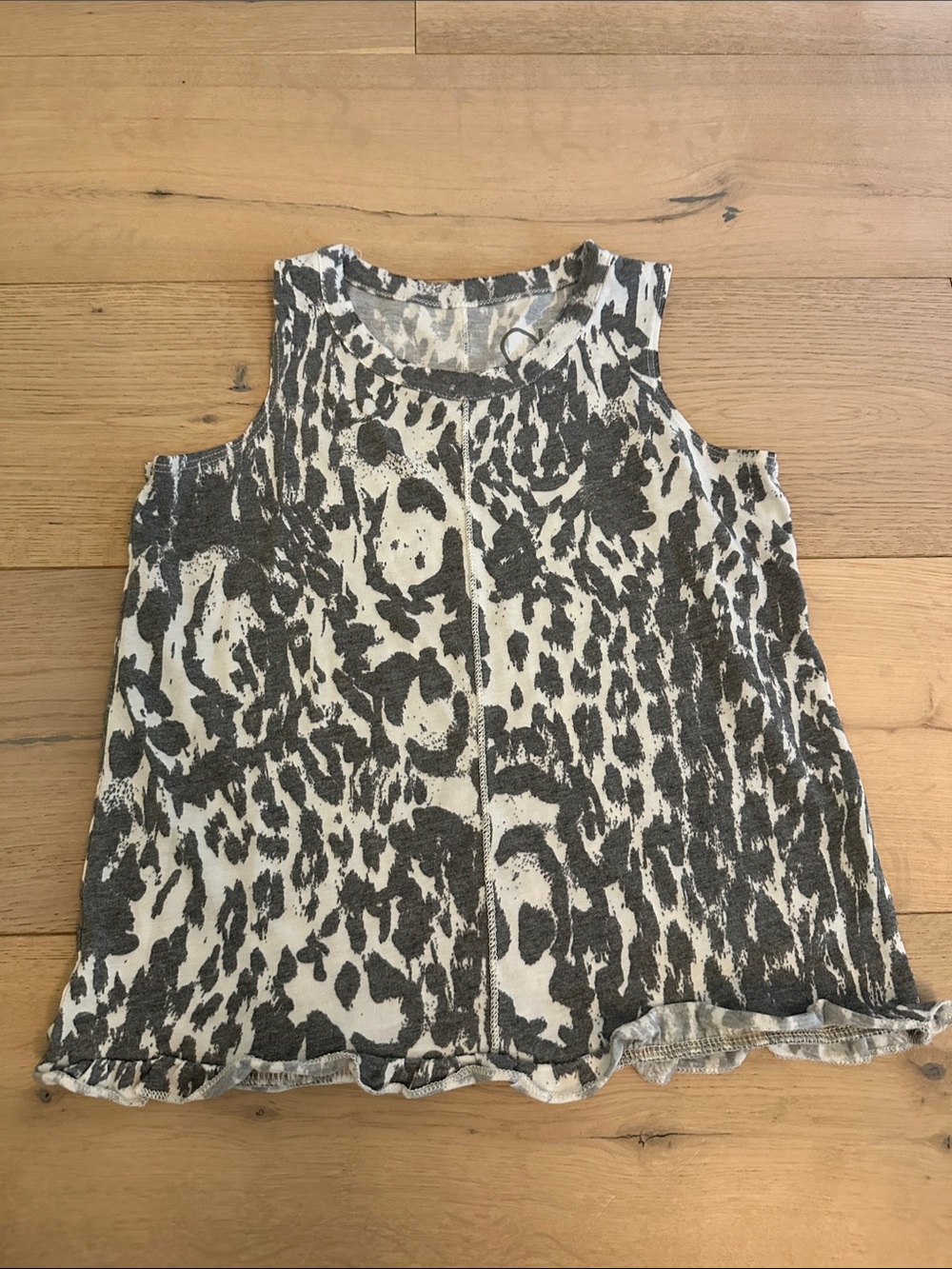 Chaser Kids Tank Top in Black and Cream Leopard Print